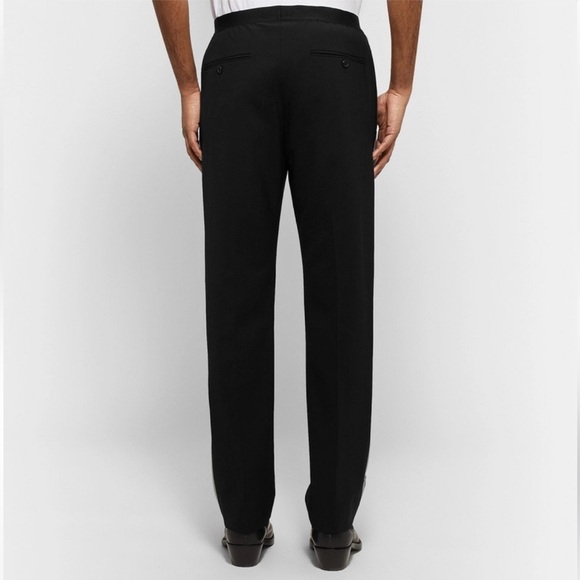 Helmut Lang Reflective-Trimmed Stretch Italian Wool Trouser Black Small - Picture 2 of 9